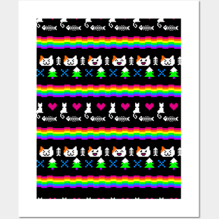 rainbow cat Posters and Art